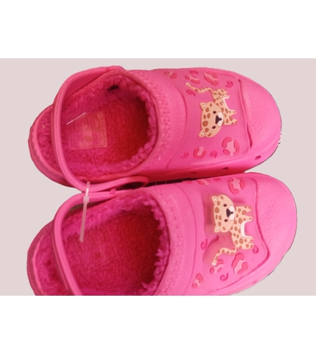 Детски зимни чехли Тигърче –розови пухкави  и топли/№25