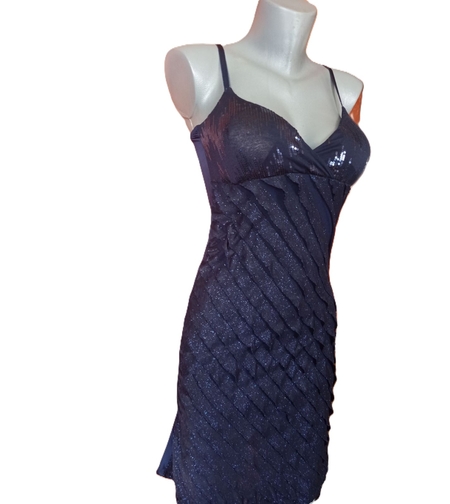 Дълга  синя рокля модел 845 М/ размер