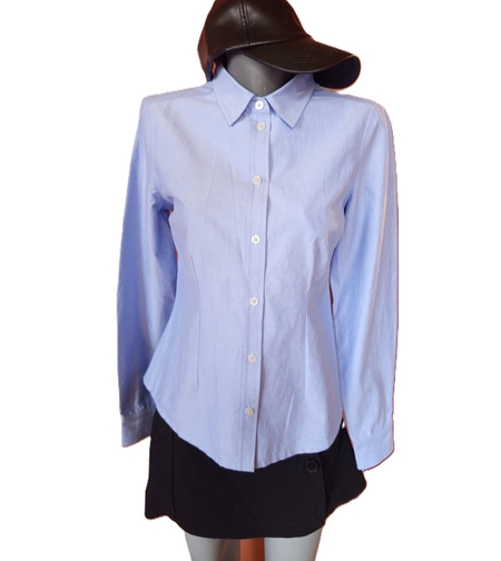 Елегантна синя риза с дълъг ръкав -М