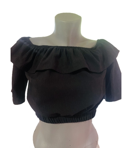 Черна къса фланелка –Модерен силует M размер