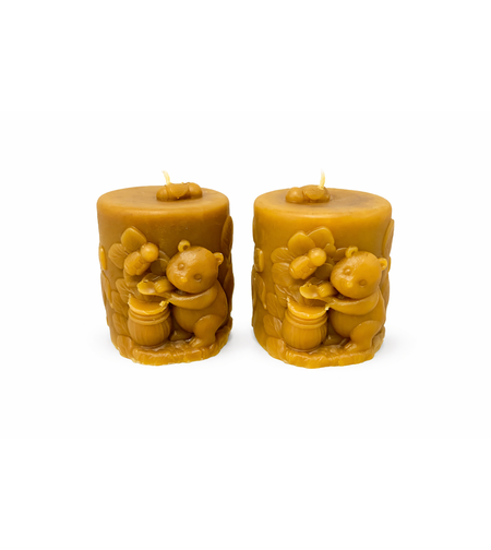 Свещ от пчелен восък Мечо пух