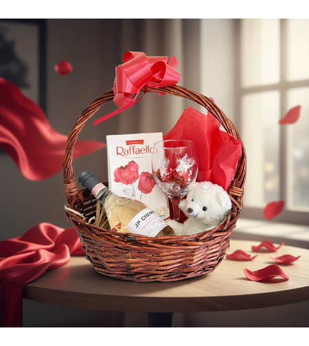 Подаръчна Кошница Червено Кадифе