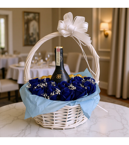 Подаръчна Кошница Синя Целувка