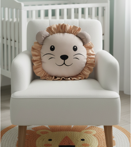 Декоративна възглавница лъвче със златна грива