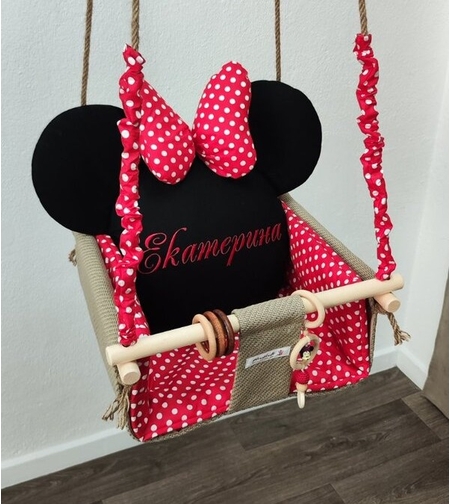Бебешка люлка Мини Маус - червено