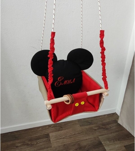 Бебешка люлка Мики Маус - червено и черно