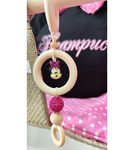 Дрънкалка със звънче Мини Маус - розова