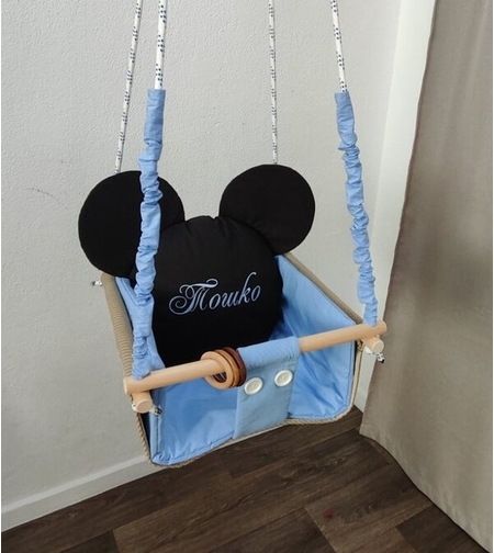 Бебешка люлка Мики Маус - синьо и черно