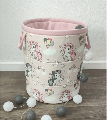 Кош за играчки - Еднорози в розово