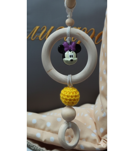 Дрънкалка със звънче Мини Маус - жълта