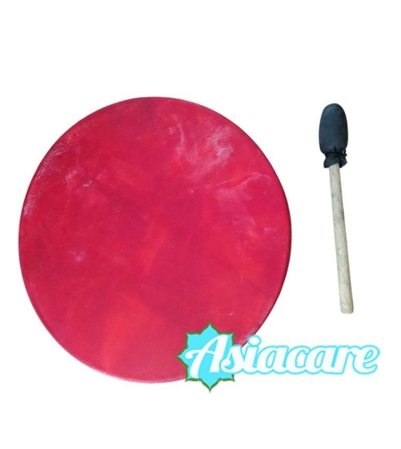 Голям червен шамански ритуален тъпан, барабан 55 см