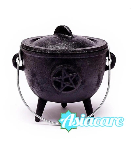 Чугунено вещерско котле, калдрон с пентаграм