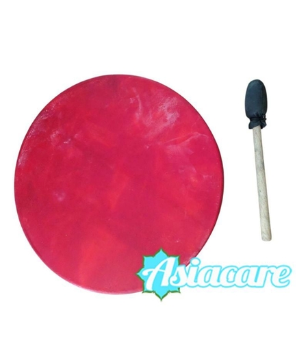 Червен шамански ритуален тъпан, барабан 45 см