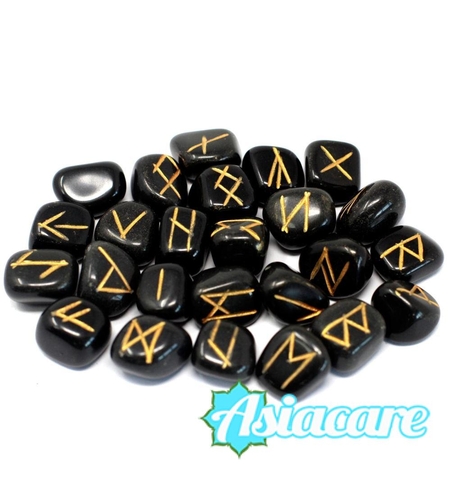 Кесия за гадаене с руни от черен ахат