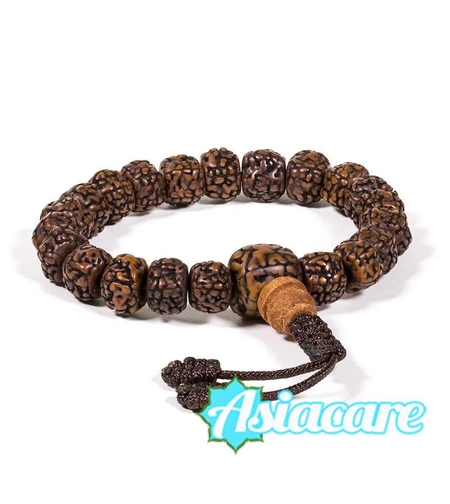 Рудракша мала - молитвена гривна от 21 полирани семена рудракша