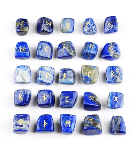 Мини руни от лапис лазули и  описание на български