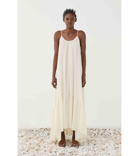 Cream Maxi Dress with Thin Straps