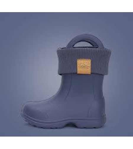 Детски каучукови ботуши за дъжд и сняг с подвижен чорап DD Step Сини