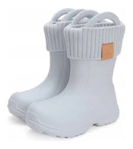 Детски каучукови ботуши за дъжд и сняг с подвижен чорап DD Step Сиви