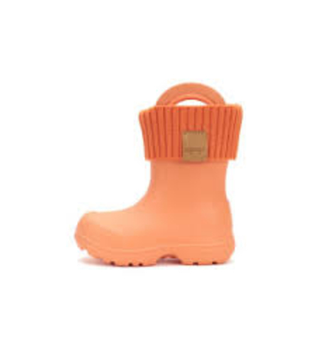 Детски каучукови ботуши за дъжд и сняг с подвижен чорап DD Step оранжеви