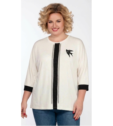 дамска макси блуза с черна декоративна лента спортно елегантен стил