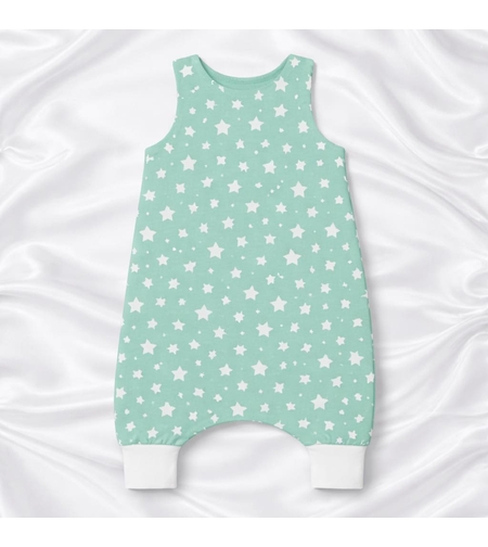 бебешки спален чувал с крачета зелени звезди
