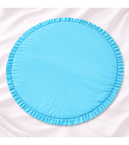 кръгло бебешко килимче синьо