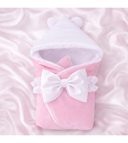 порт бебе с качулка бебешко розово