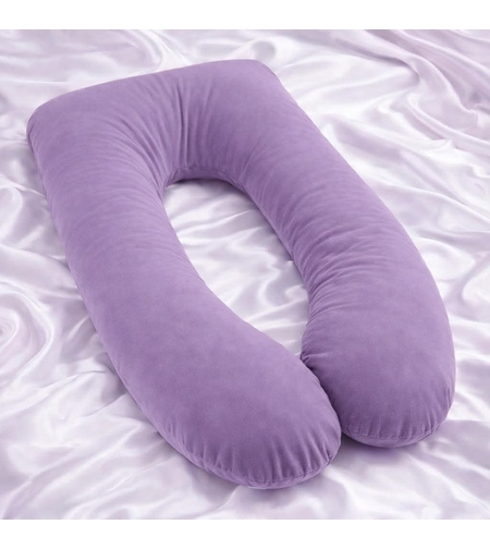 U-образна възглавница за бременни - лилава