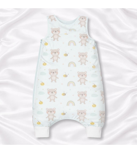 бебешки спален чувал с крачета мече с дъга