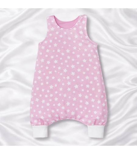 бебешки спален чувал с крачета розови звезди