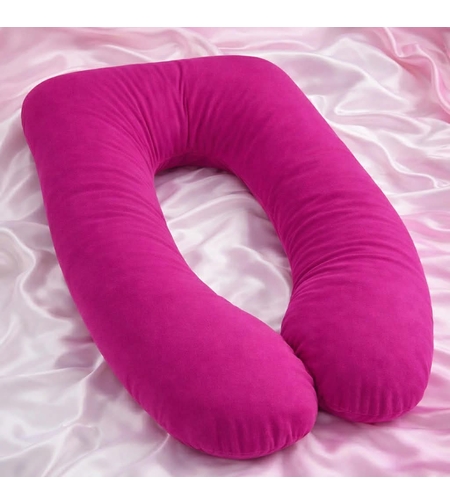 U-образна възглавница за бременни - цикламена