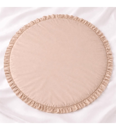 Меко кръгло килимче за бебе - бежово