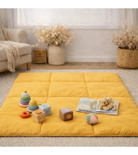 Меко бебешко килимче за игра - жълто