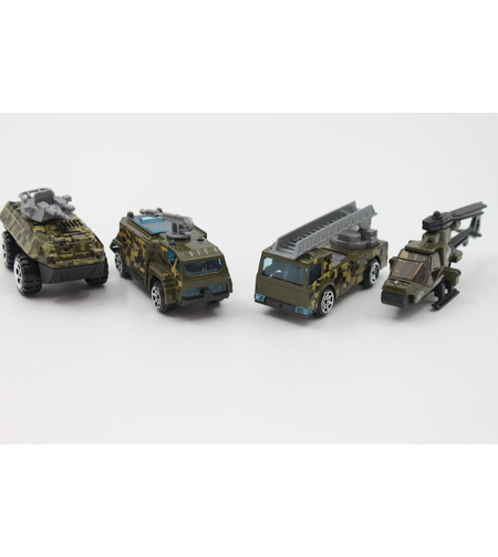 Колички за игра и Хеликоптер - 4бр комплект