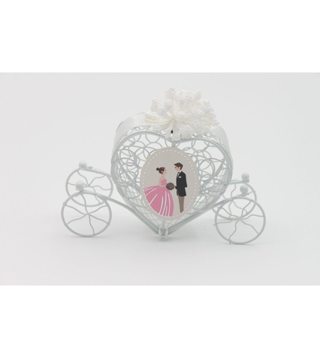 КАЛЯСКА от метал - кутийка за сватбен подарък