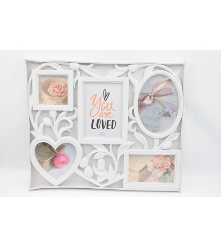 Рамка за 5 снимки - Сърце и Огледало