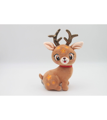 Коледно Плюшено Еленче 30 см - Кафяво