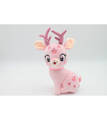 Коледно Плюшено Еленче 30 см - Розово
