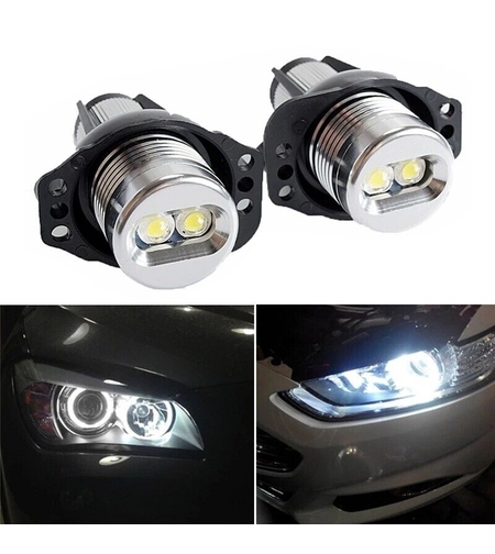 Комплект от 2 броя ярки бели LED крушки Angel Eyes ангелски очи 12V за BMW Е90 Е91 с Canbus без грешки