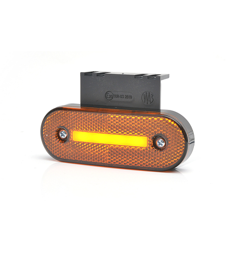 LED Светодиоден Габарит Със Стойка, Маркер, Оранжев, Вграден Рефлектор, Е-Mark, Ефект Неон, Водоустойчив, 12V-24V