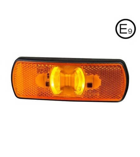 LED Светодиоден Мигач, Габарит, Маркер, Оранжев, Вграден Рефлектор, Е-Mark, Водоустойчив, 12V-24V
