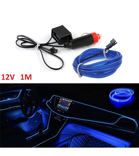 LED ЛЕД Диодна интериорна светеща лента за табло синя светлина 12V 1м амбиентно осветление