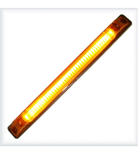LED Лед Диоден Габарит Маркер, Оранжев, 25,5cm, 12V - 24V, E-Mark