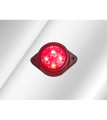 1 брой LED ЛЕД червен кръгъл диоден габарит маркер токос 5 диода 24V за камион бус ван каравана платформа кемпер и др. 60 мм