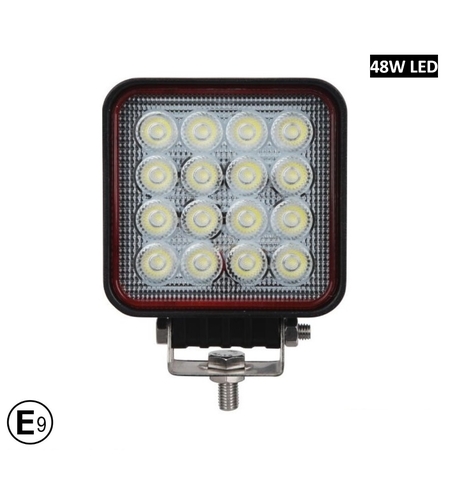 11 См Квадратен 48W Супер Мощен PRO Led Диоден Халоген Лед Лампа Прожектор 12V 24V