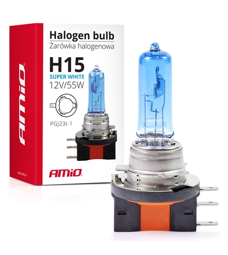 1 брой халогенна крушка H15 12V 55W Super White E4