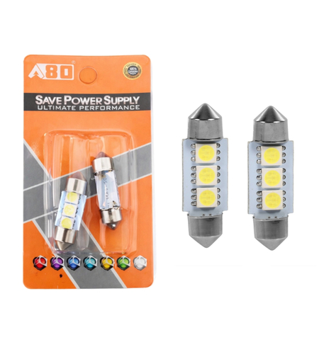 Комплект 2 бр. LED крушки C5W 31 mm, 3x SMD 5050, 6000–6500K бяла светлина – блистер