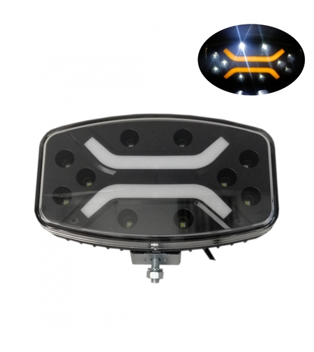 LED ЛЕД Високомощен диоден фар халоген лампа 12V - 24V бяло-жълто за АТВ джип камион трактор земеделски и селскостопански машини и др. 245 x 139 x 70 mm