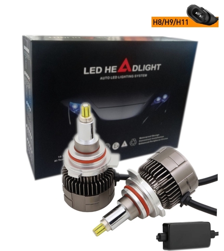 Комплект 3D CSP LED ЛЕД диодни крушки H11 H8 H9 Х11 Х8 Х9 12V 100W 20000lm за фарове Canbus без грешки 360° градуса